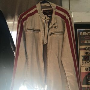 Faux leather motorcycle jacket